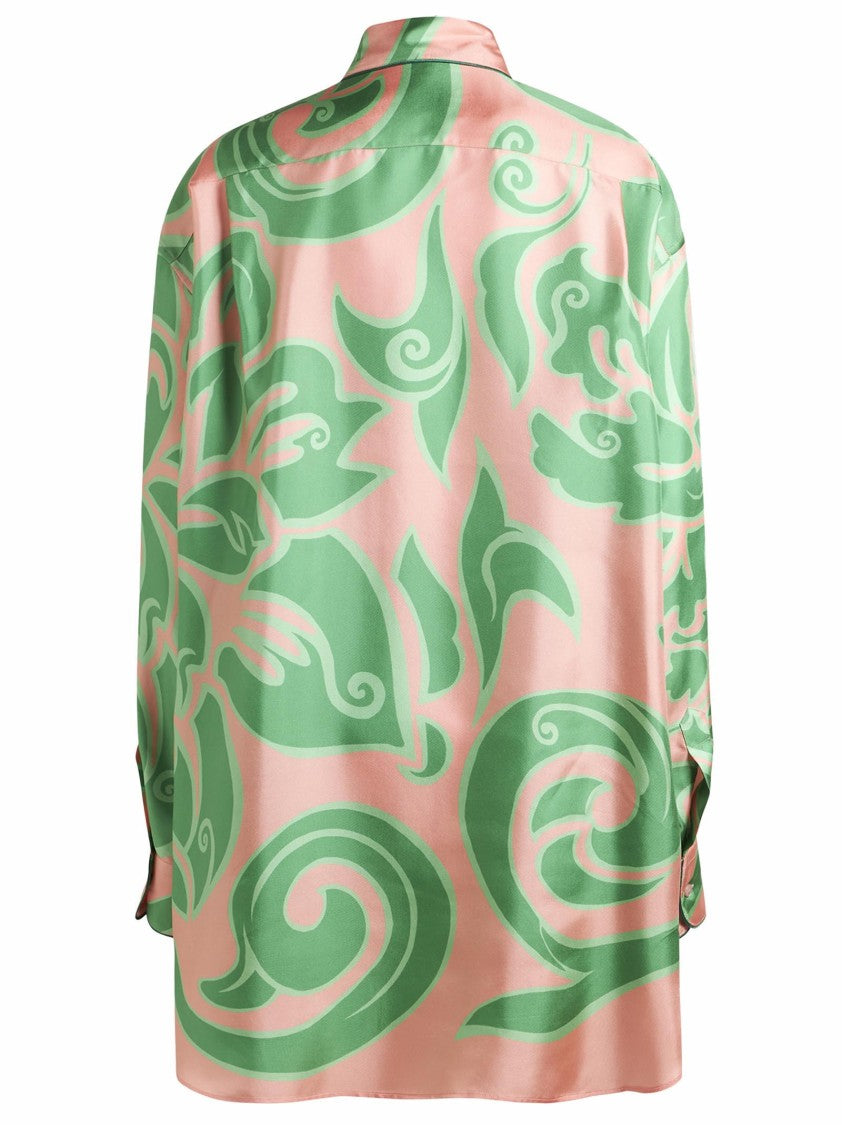 Etro Silk-Blend Abstract Print Shirt