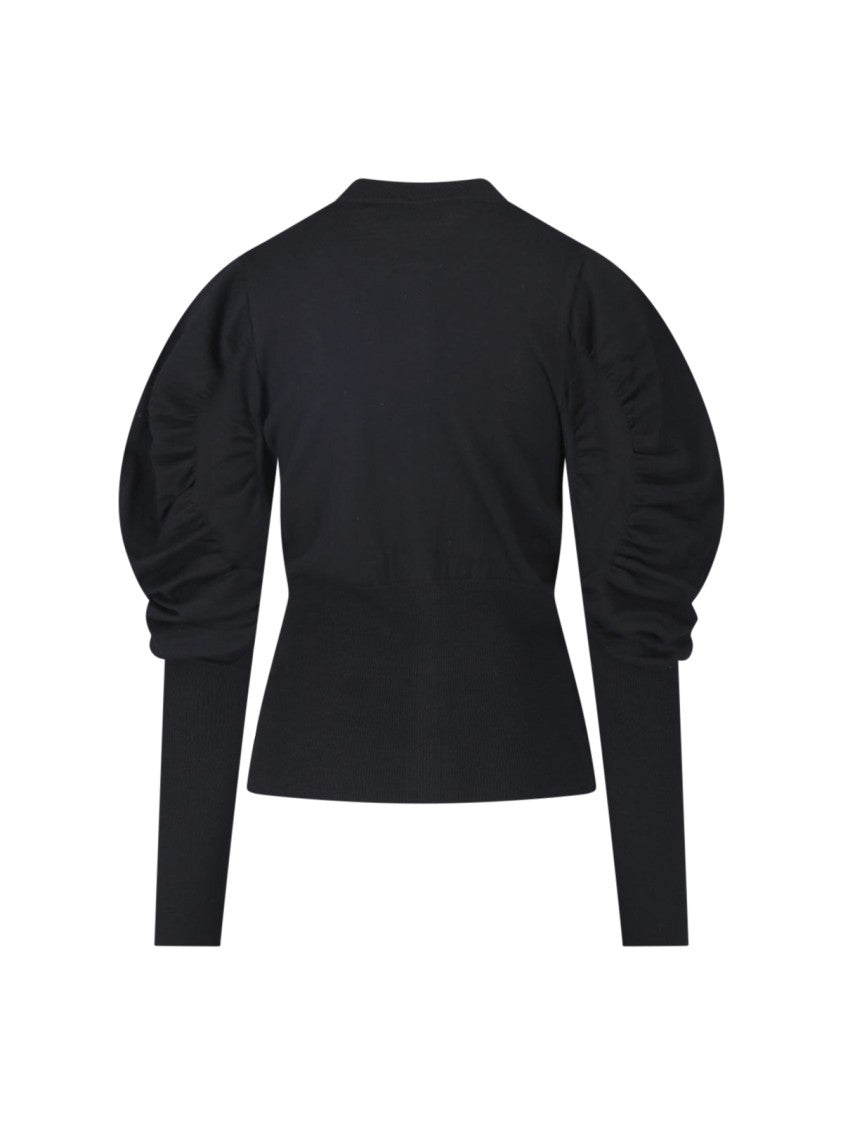 Vivienne Westwood Tailored Black Cardigan With Voluminous Sleeves And Logo Detail