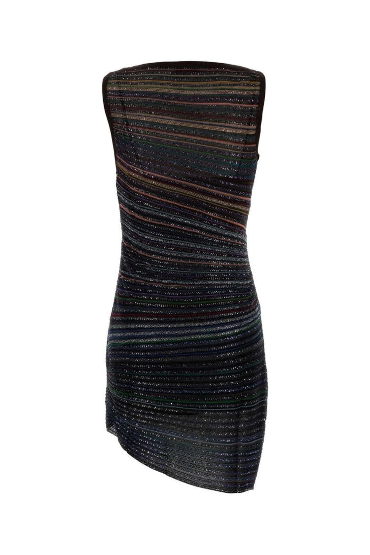 Missoni Fitted Mini Dress With Multicolored Sequin Embellishments
