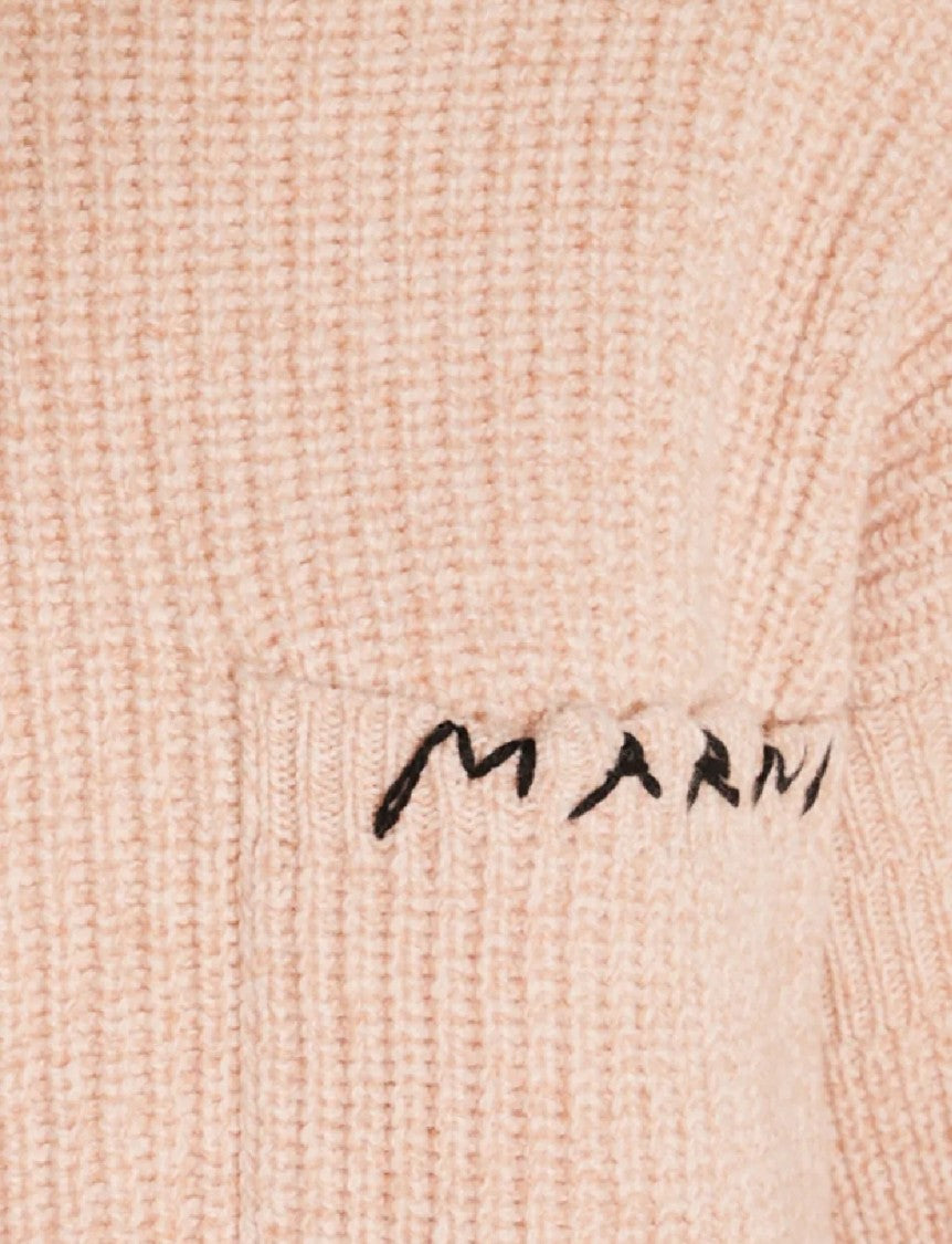 Marni Cropped Knit Sweater With Ribbed Texture