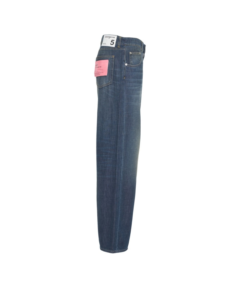Department Five Relaxed Fit Wide Leg Denim Jeans With Distinctive Detail