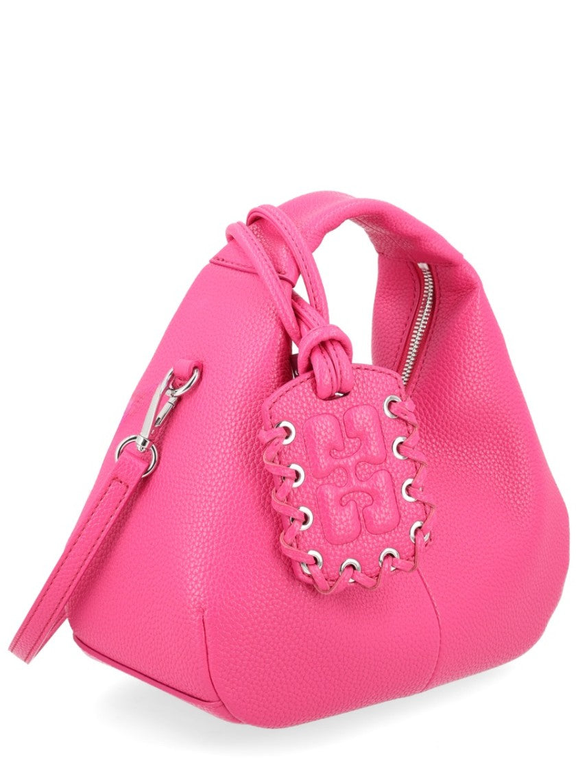 Ganni Textured Material Knotted Handbag