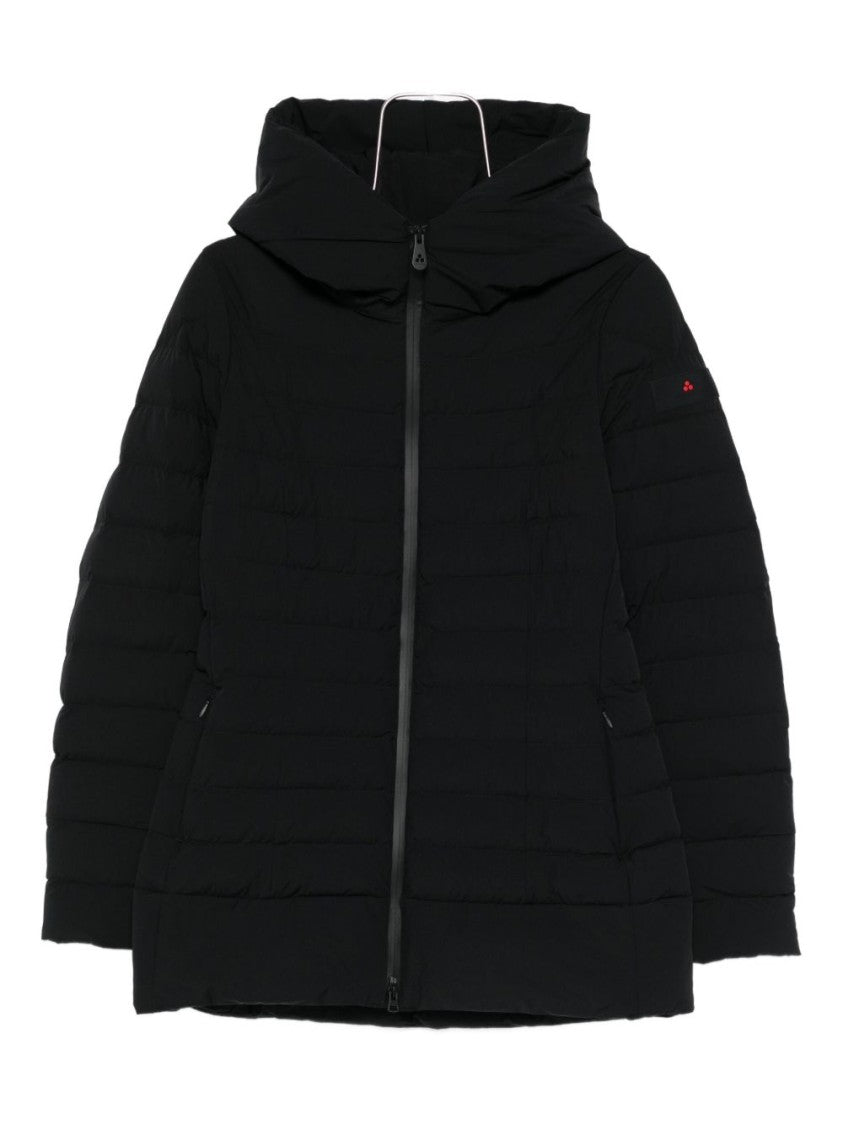 Peuterey Padded Black Jacket With Horizontal Quilting