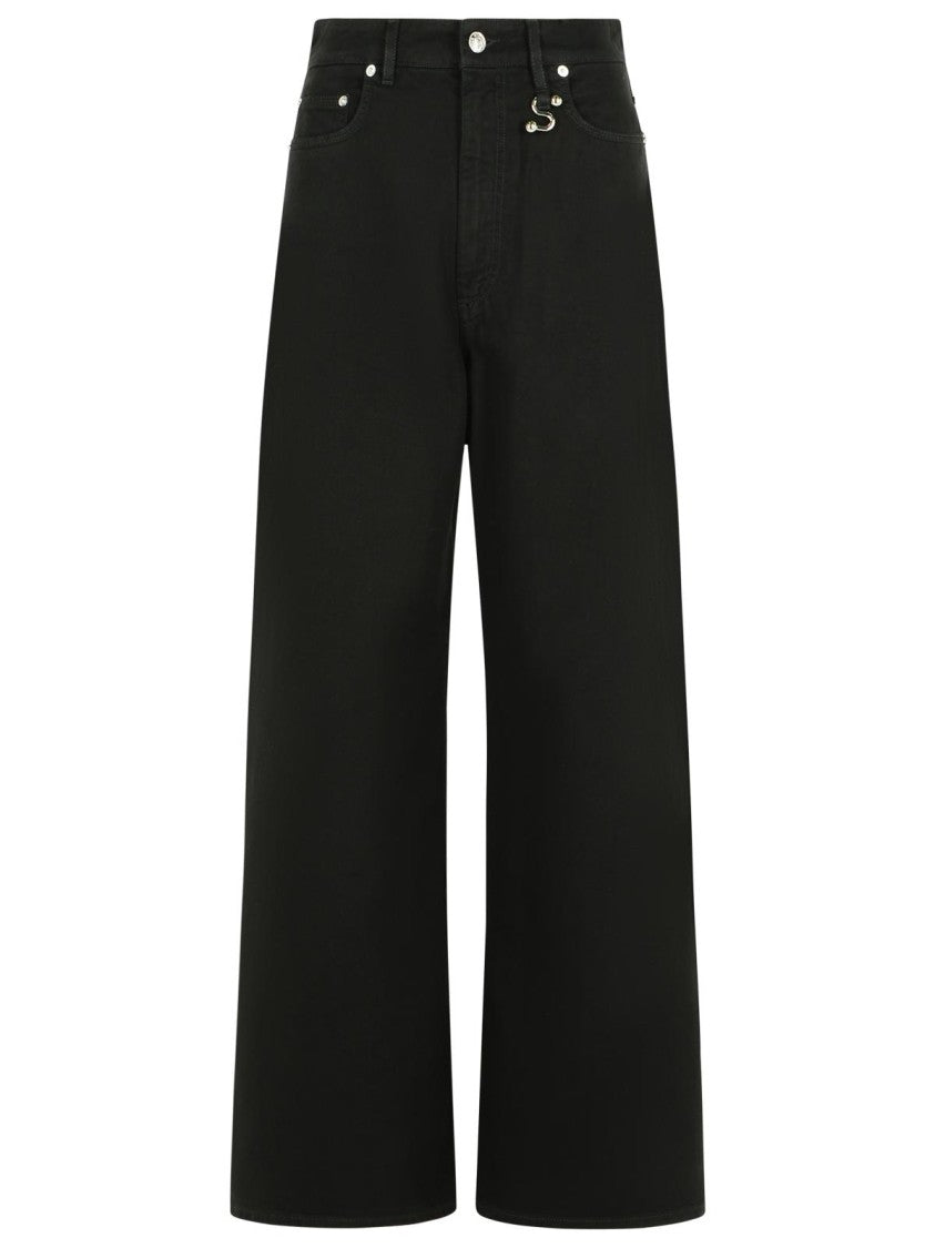 Sportmax Siamese' Black Cotton Jeans