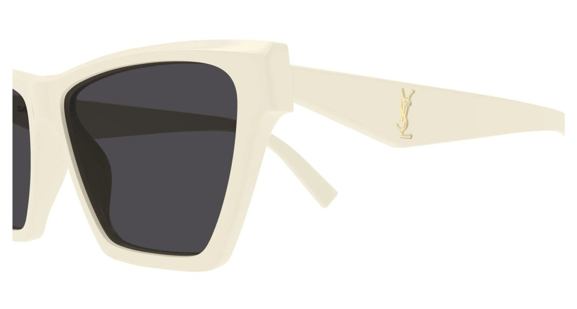 Saint Laurent Ivory Glossy Finish Oversized Square Sunglasses