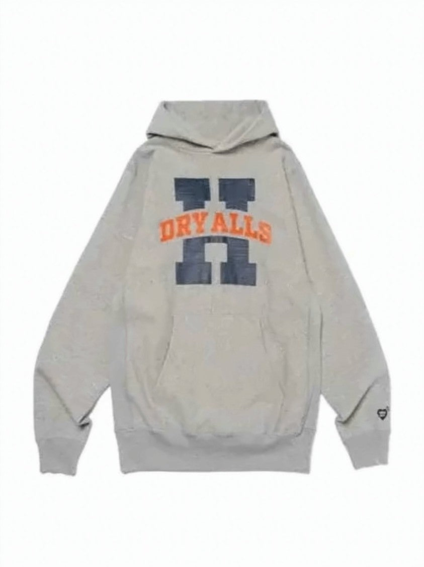 Humanmade Casual Grey Hoodie With Bold Graphic And Front Pocket