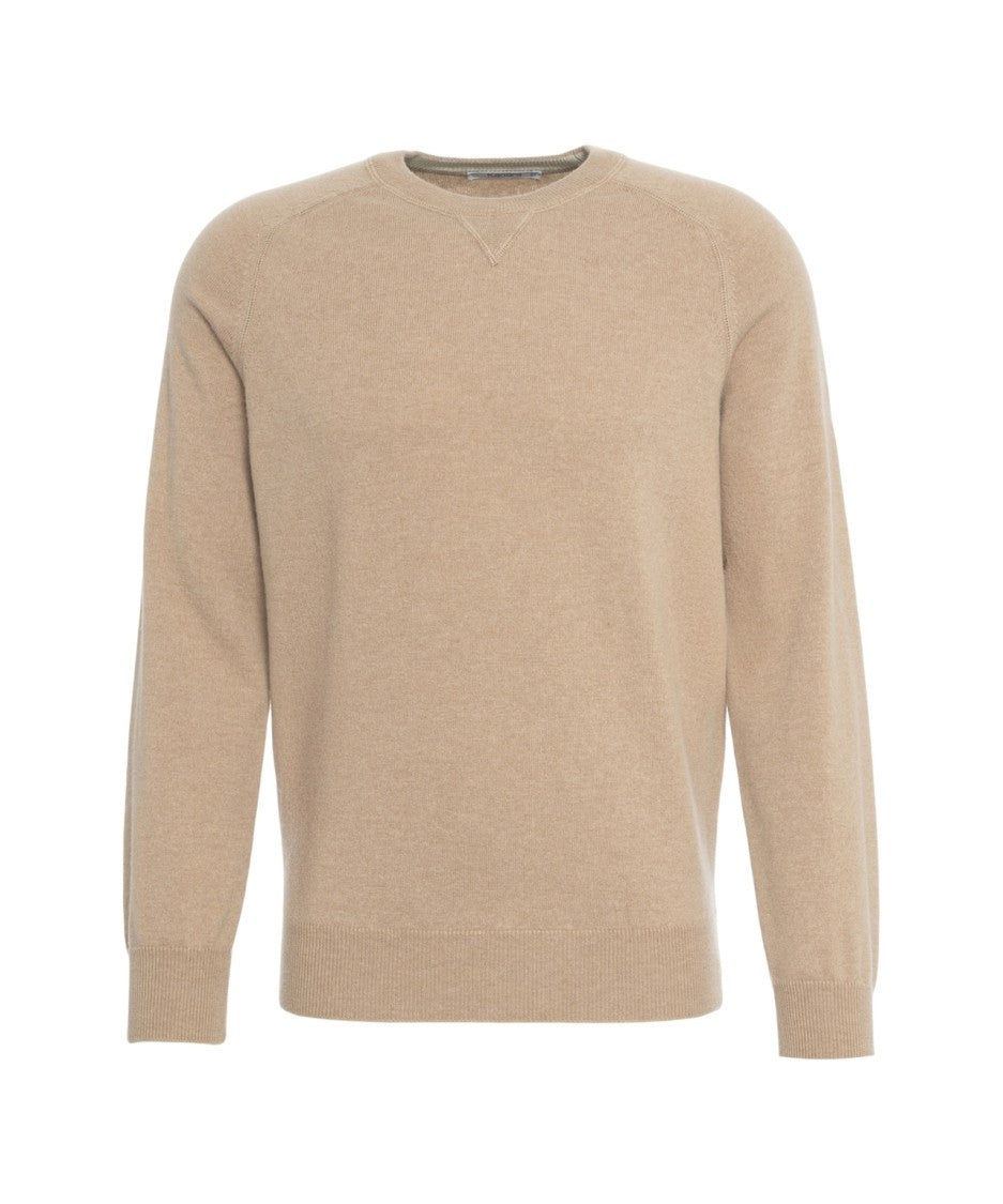 Kangra Cashmere Crew Neck Sweater With Ribbed Details