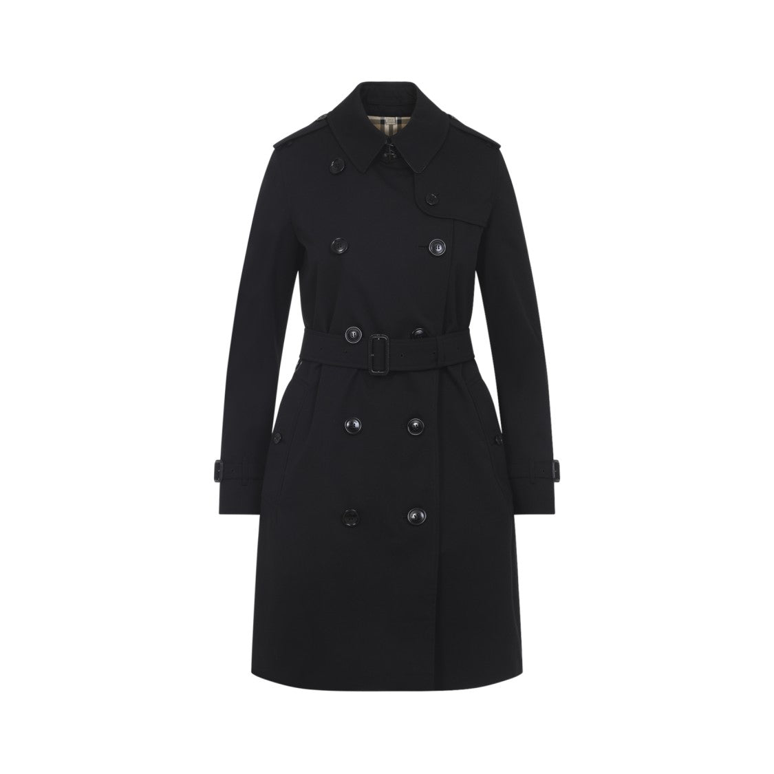 Burberry Kensington Black Cotton Trench