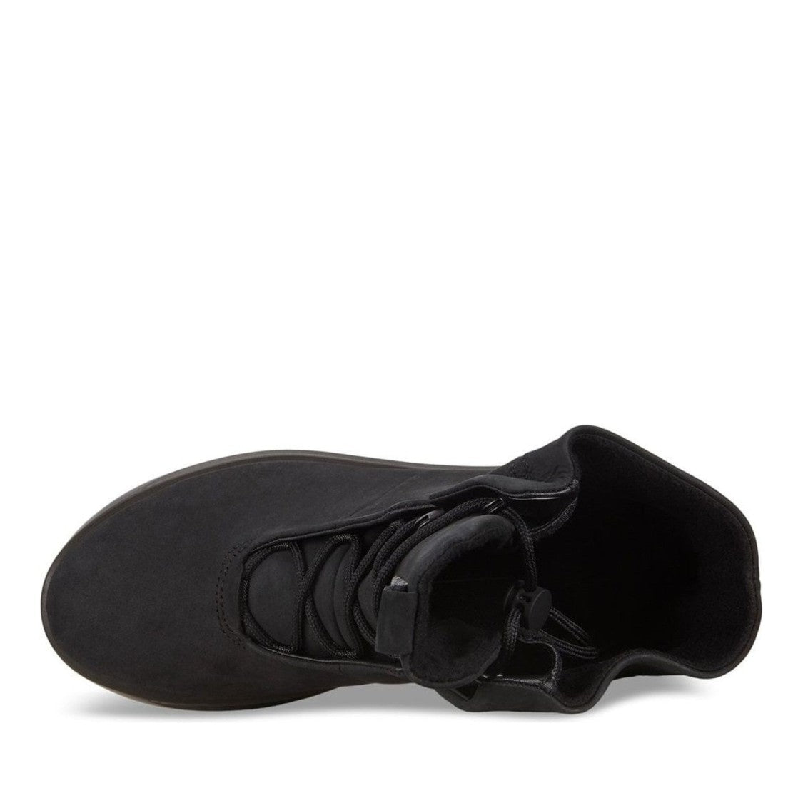 Ecco Solice Black Lace-Up Nubuck Wedge Boots