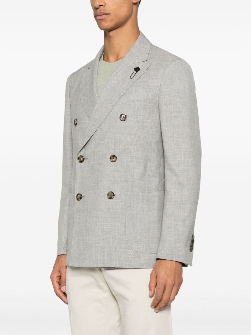 Lardini Double-Breasted Tailored Gray Jacket