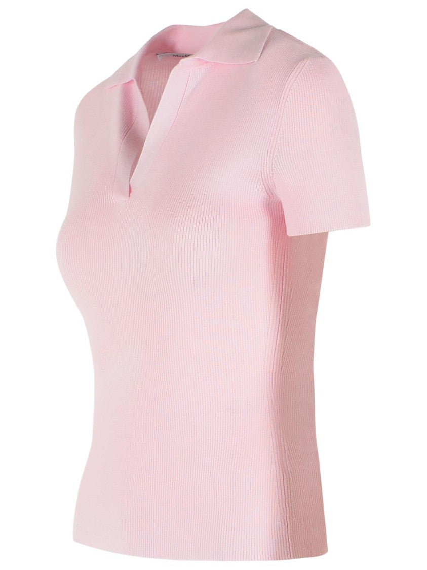 Max Mara 'Albero' Pink Virgin Wool Polo Shirt