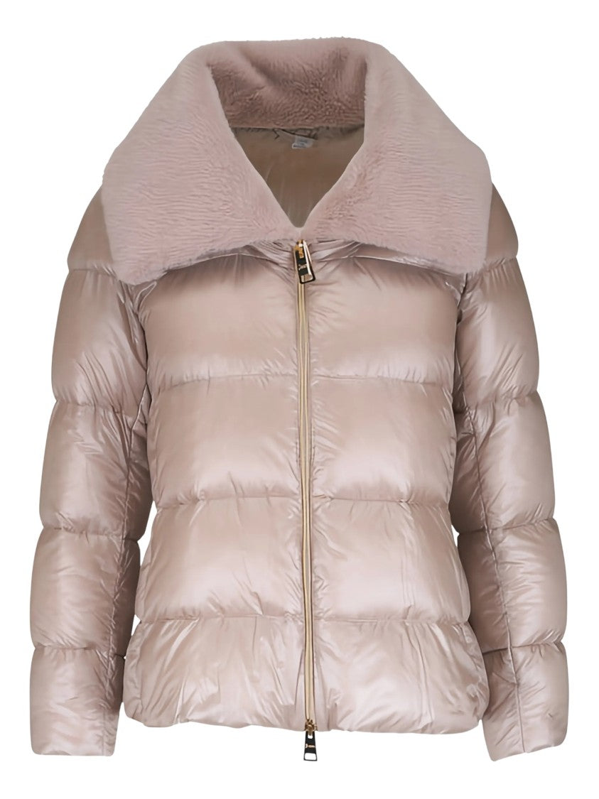 Herno Quilted Faux Fur Collar Down Jacket