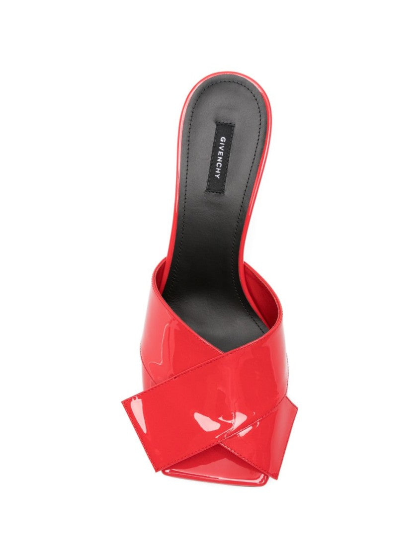 Givenchy Geometric Kitten Heel Sandals With Glossy Patent Finish