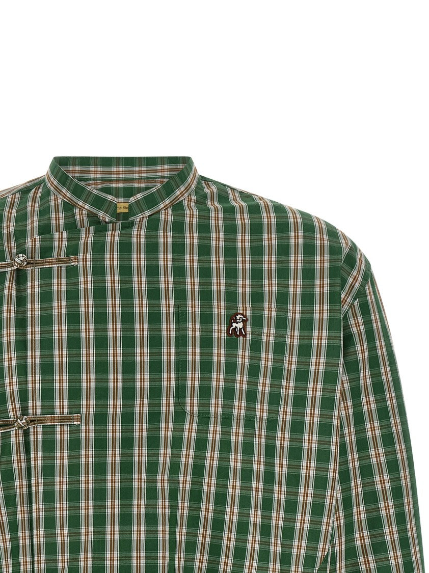 Undercover Tangzhuang-Inspired Cotton Shirt With Asymmetrical Hem