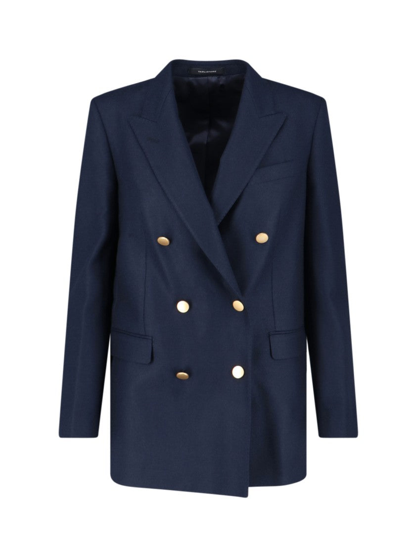 Tagliatore Tailored Double-Breasted Jacket With Gold Buttons