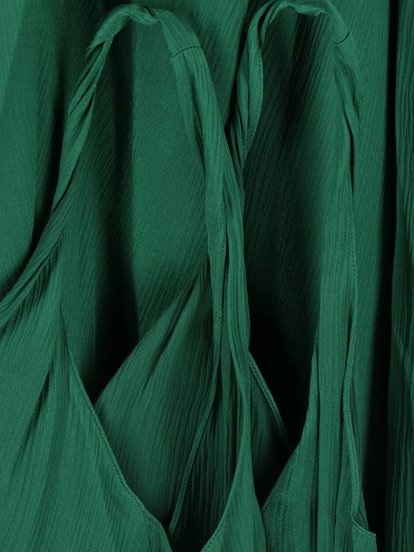 J. W. Anderson Deep Green Silk Adjustable Knot Dress
