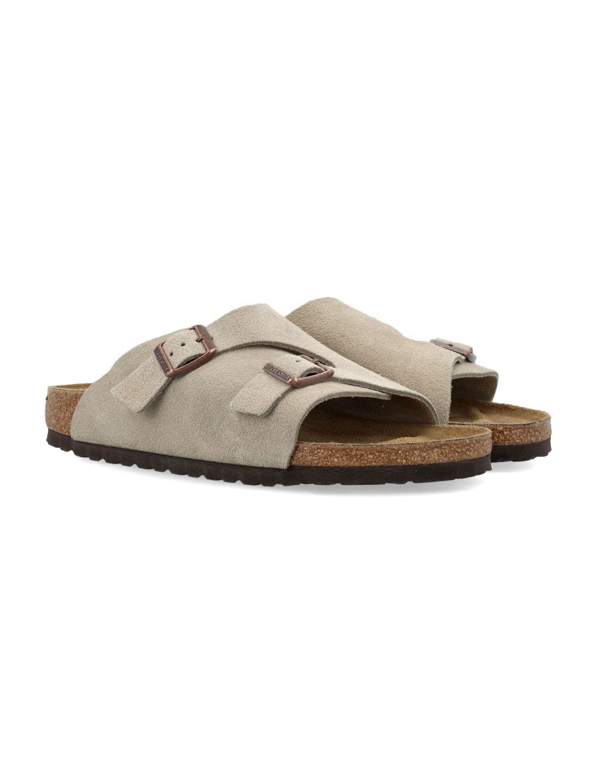 Birkenstock Adjustable Suede Sandals With Cork-Latex Footbed