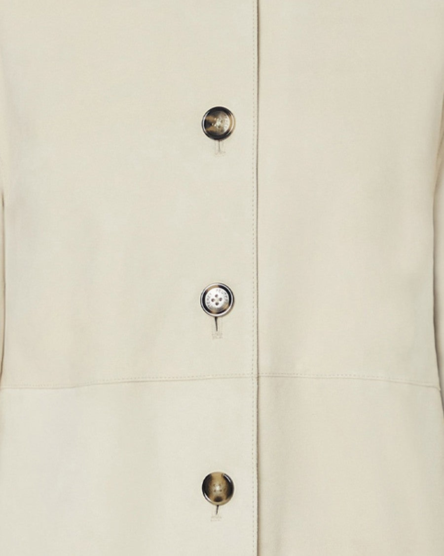 Peuterey Lya Suede Jacket In Parchment