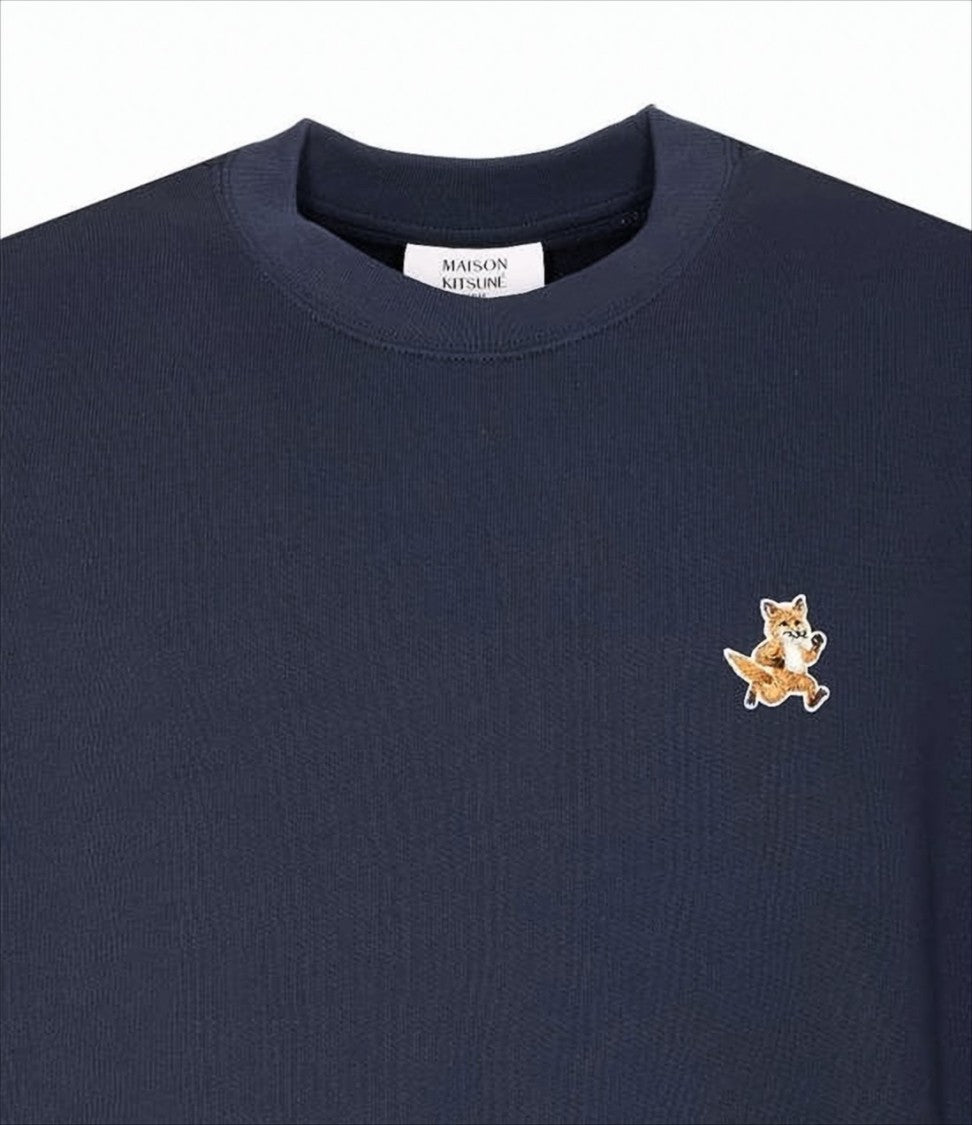 Maison Kitsuné Long Sleeve Cotton Shirt With Embroidered Fox Logo