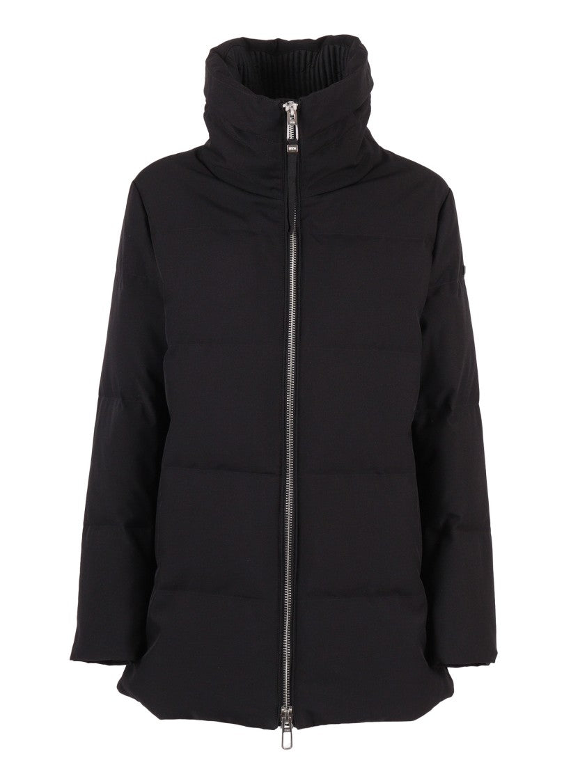 Duno Mid-Thigh Length Quilted Black Coat