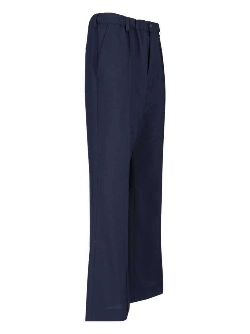 Marni Navy Wool Bootcut Pants