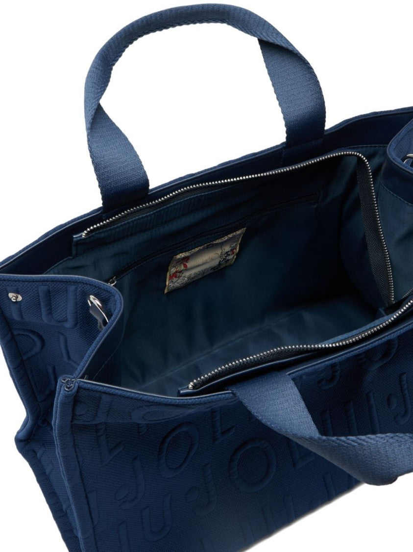Liu Jo Textured Blue Handbag With Embossed Pattern