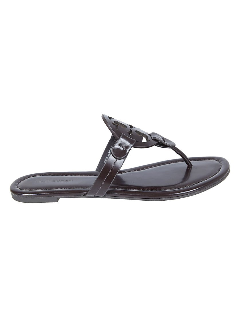 Tory Burch Flat Thong Sandals With Laser-Cut Logos