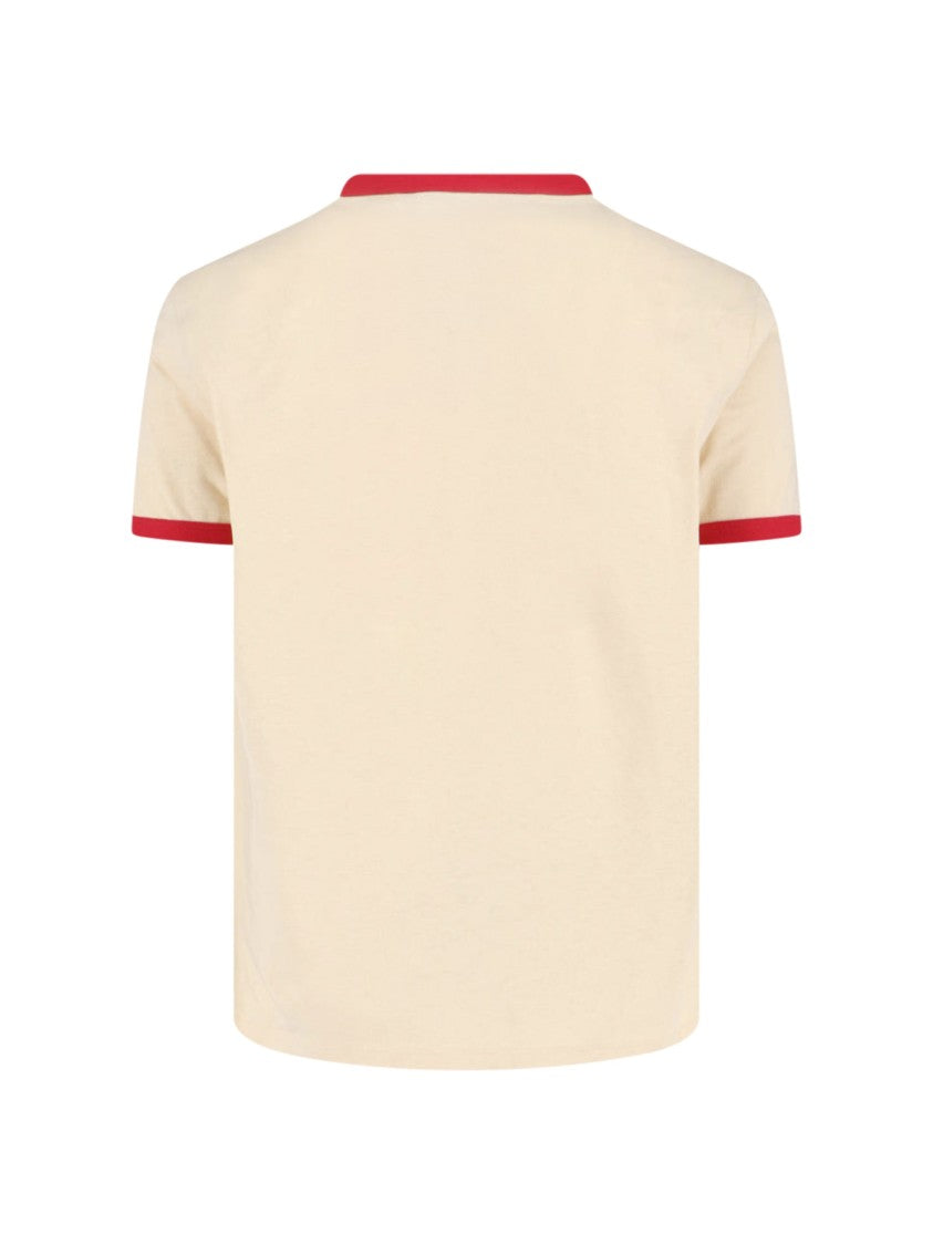 Valentino "Read My Lips" T-Shirt In Cream Cotton