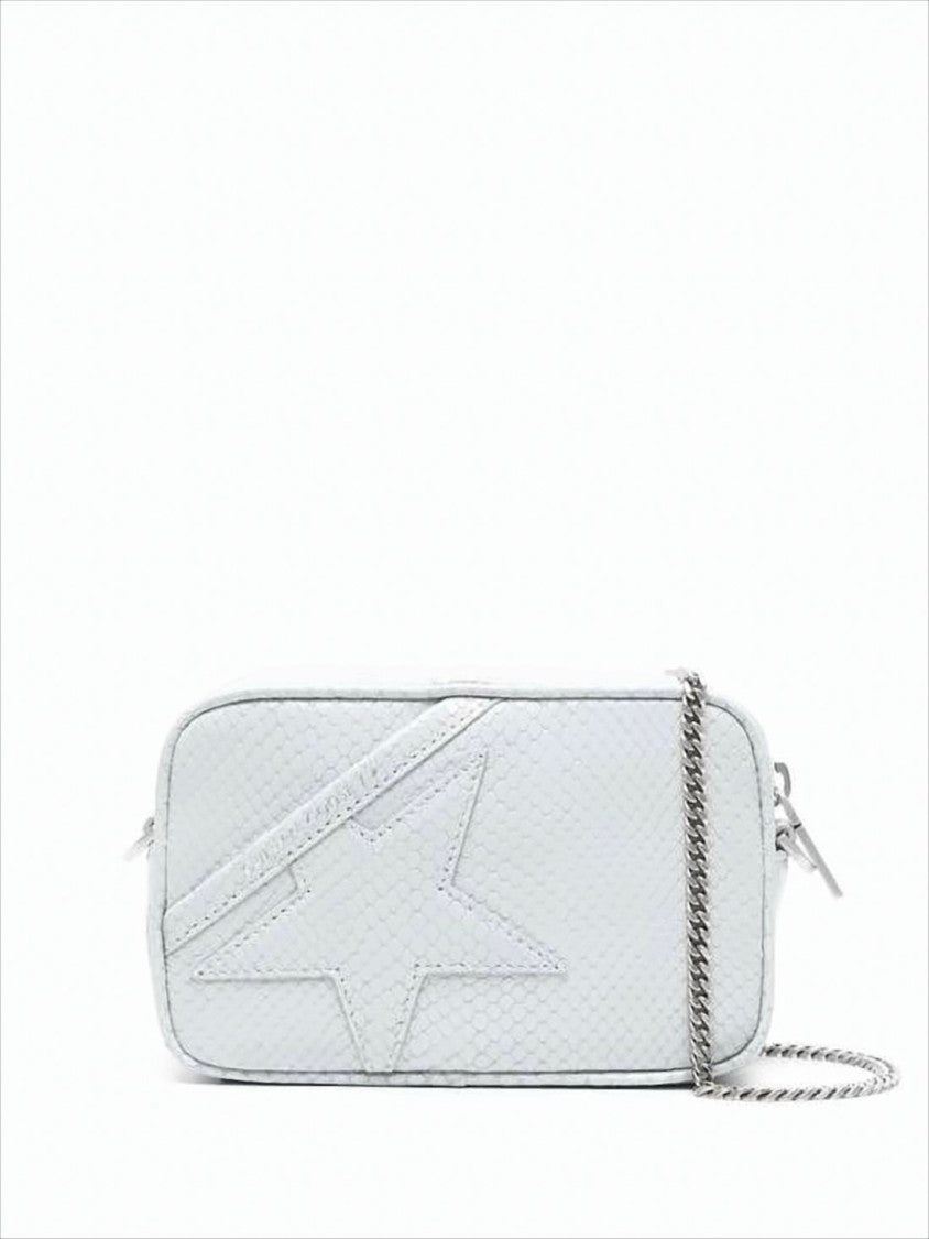 Golden Goose Textured Leather Shoulder Bag With Snakeskin Detail