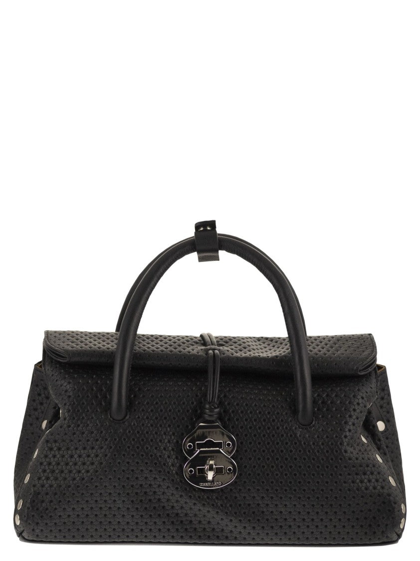 Zanellato Structured Black Calfskin Leather Shoulder Bag