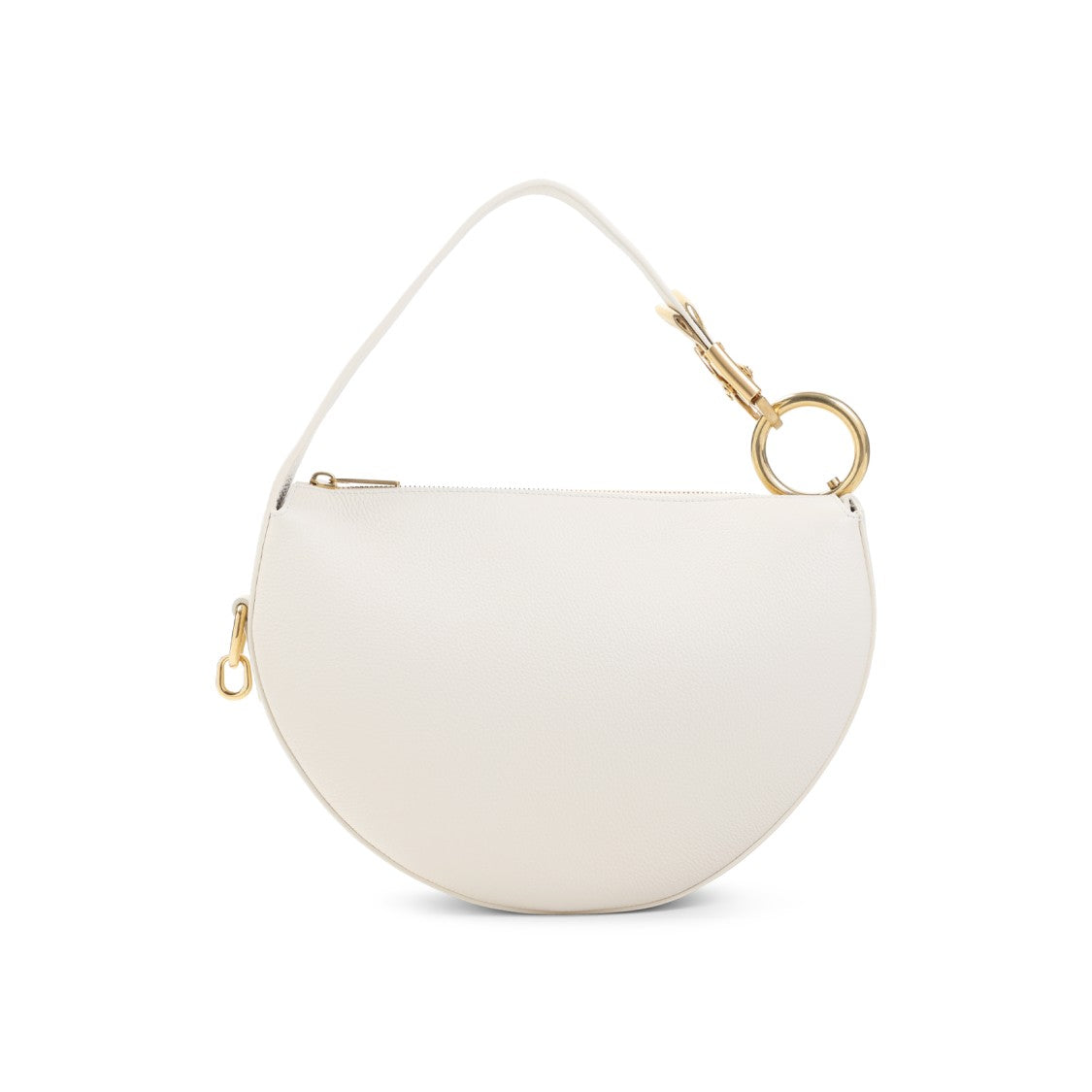 Burberry Half-Moon Design Shoulder Bag With Gold Ring Detail