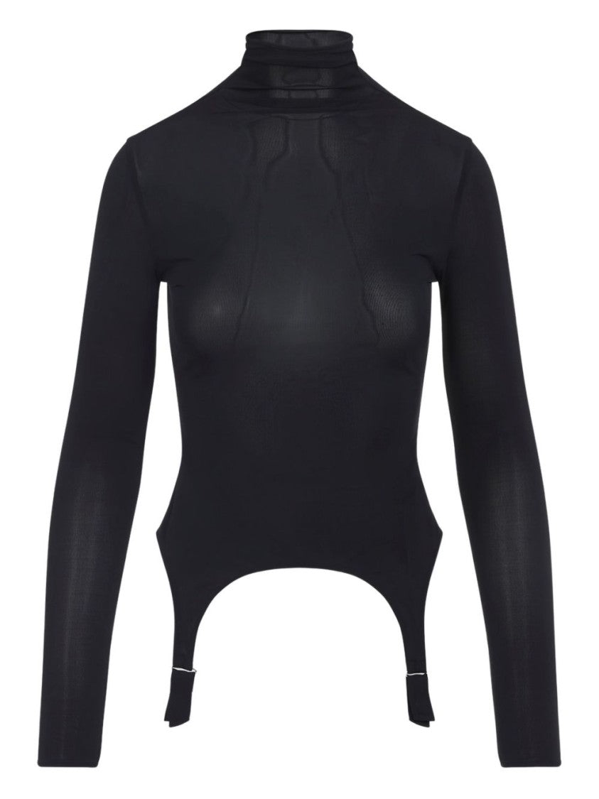 Jean Paul Gaultier Dark Navy Suspender Detail Fitted Top