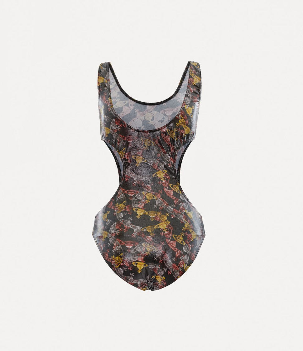 Vivienne Westwood Cut-Out Detail Crazy Orb One Piece Swimsuit
