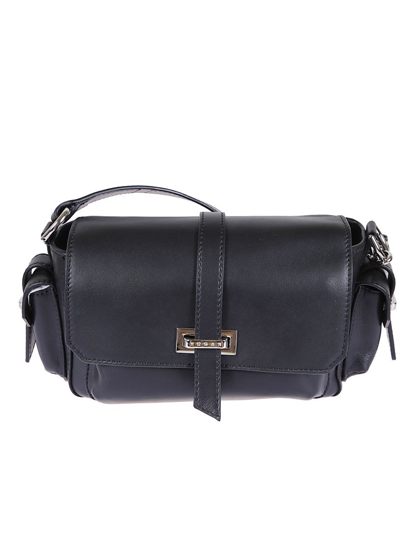 Hogan Black Leather Flap Bag