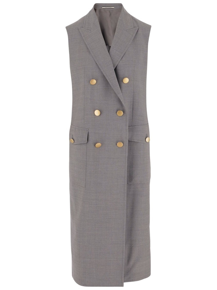 Tagliatore Sleeveless Double-Breasted Coat