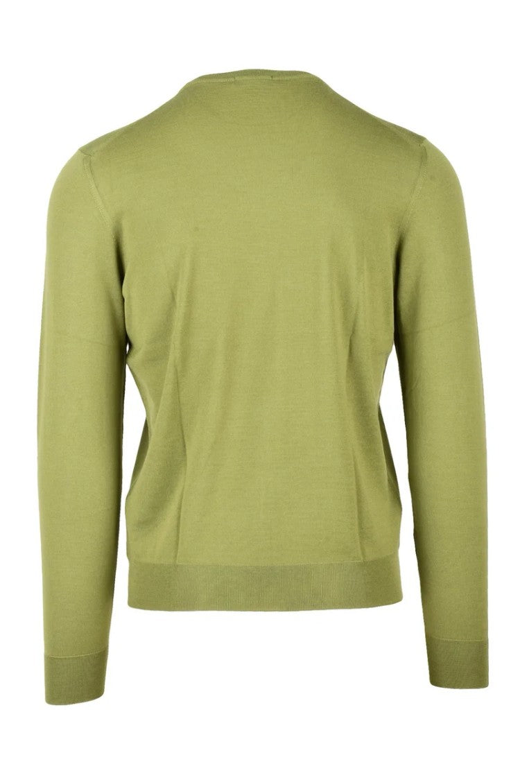 Drumohr Crew Neck Merino Wool Sweater - Olive Green