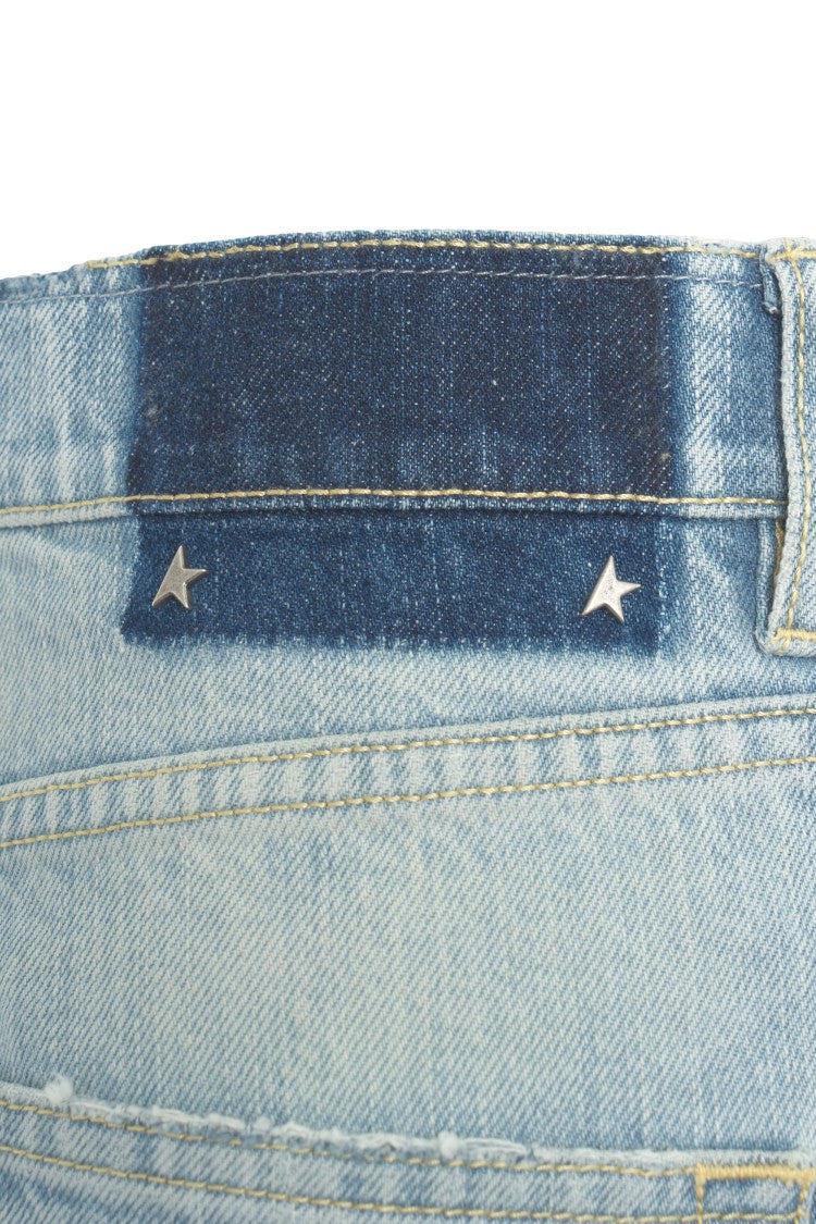 Golden Goose Wide Leg Boyfriend Jeans With Distressed Details