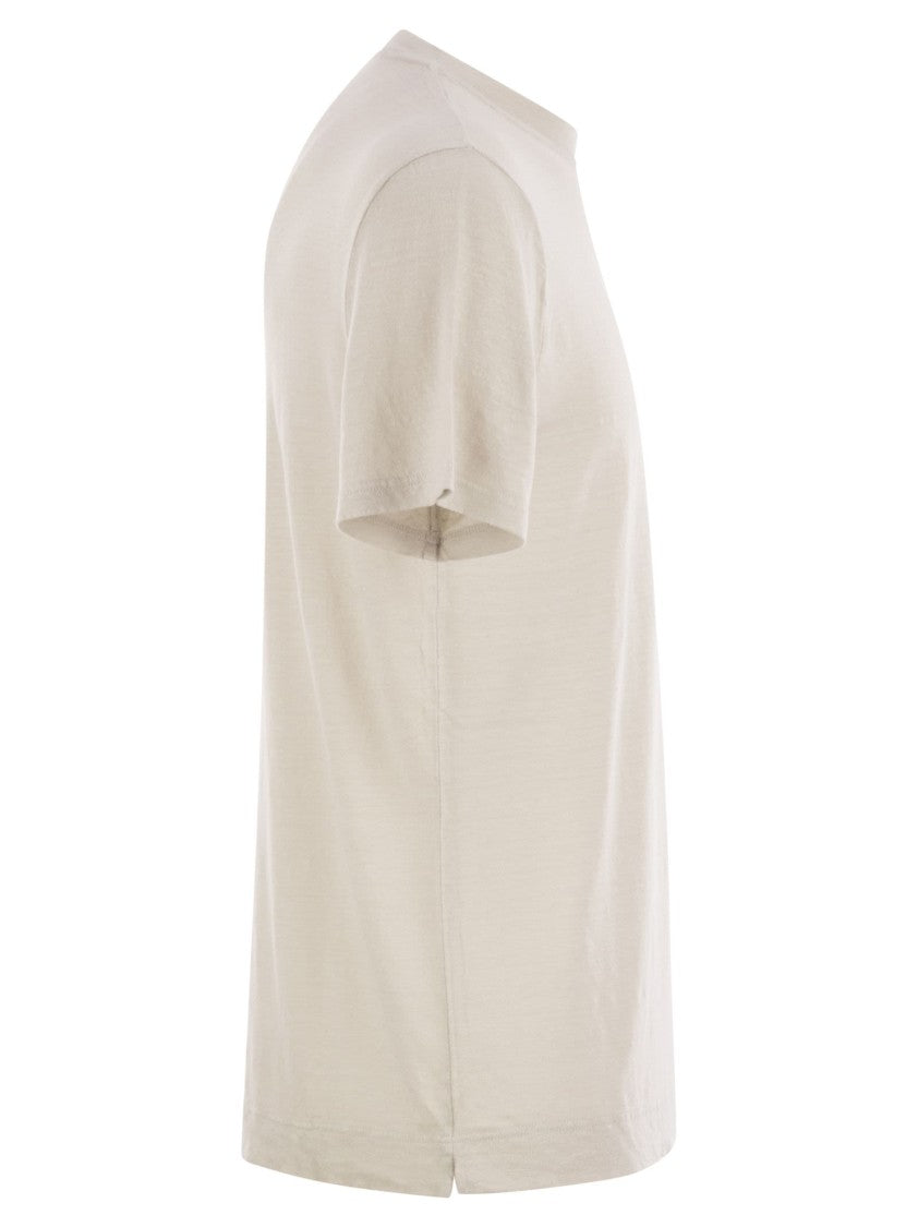 Fedeli Stretch Linen Short-Sleeved T-Shirt