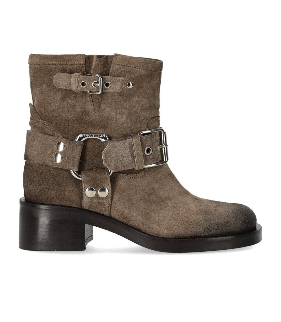 Strategia Beige Biker Boot