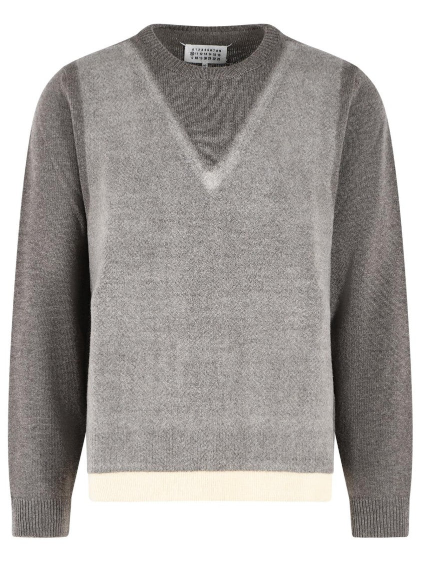 Maison Margiela 'Fused' Beige Virgin Wool Sweater