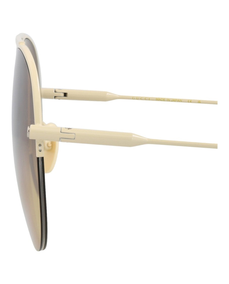 Gucci Aviator-Frame Metal Sunglasses With Gradient Lenses