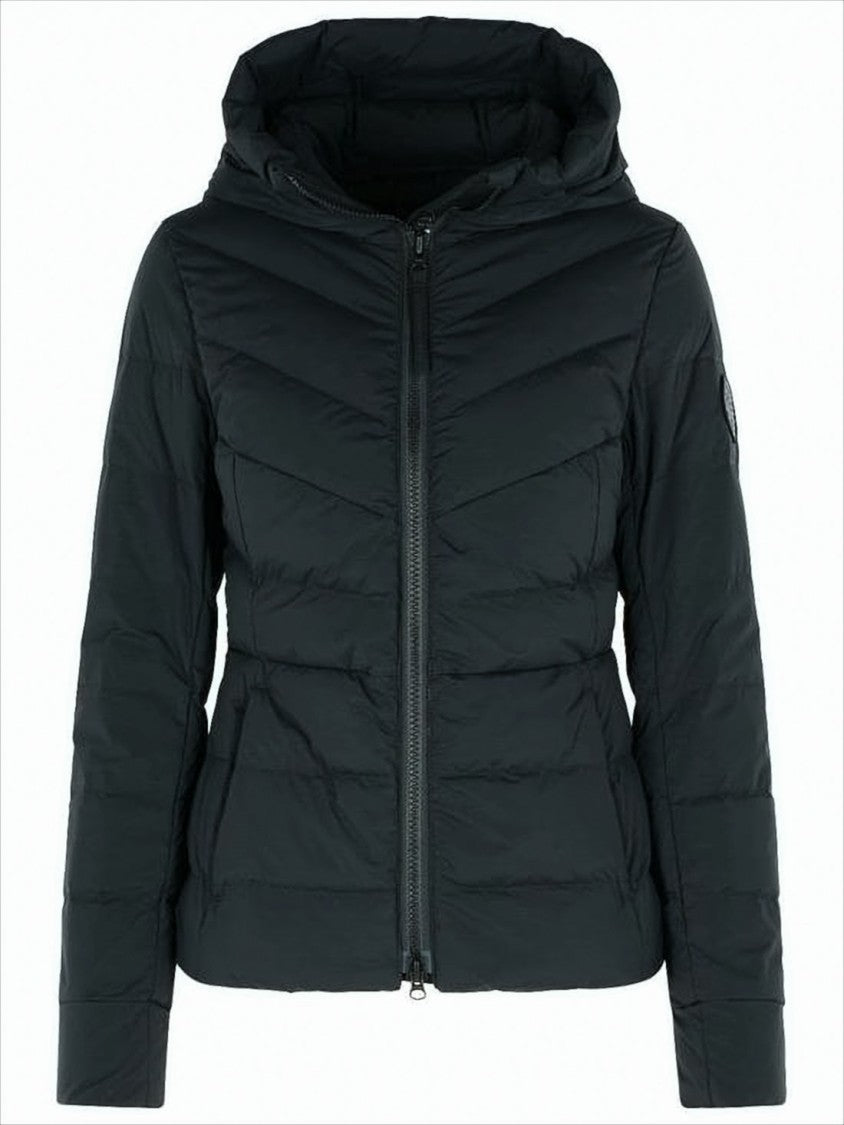 Canada Goose Fitted Down Jacket With Horizontal Quilting And Hood