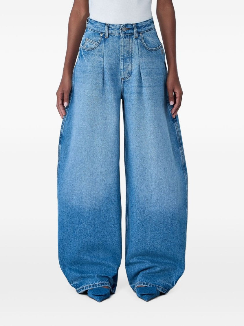 Jacquemus Light Blue Pleated Front Jeans