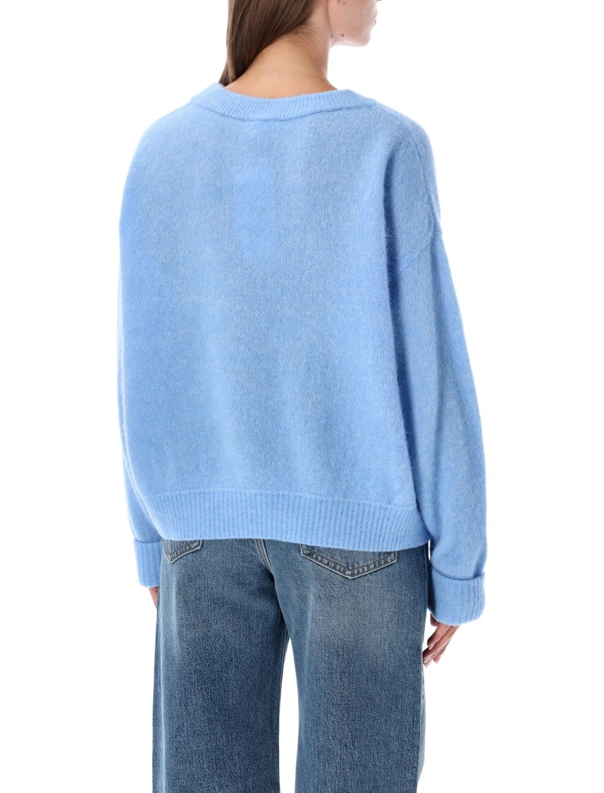 American Vintage Wide-Fit Alpaca Wool Knit Sweater With Boat Neckline