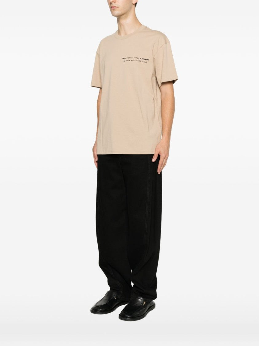 Givenchy Beige Short-Sleeve Cotton Graphic T-Shirt