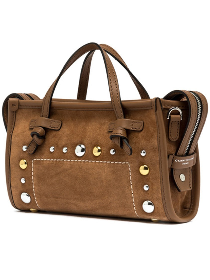 Gianni Chiarini Marcella Joy Brown Suede Studded Handbag