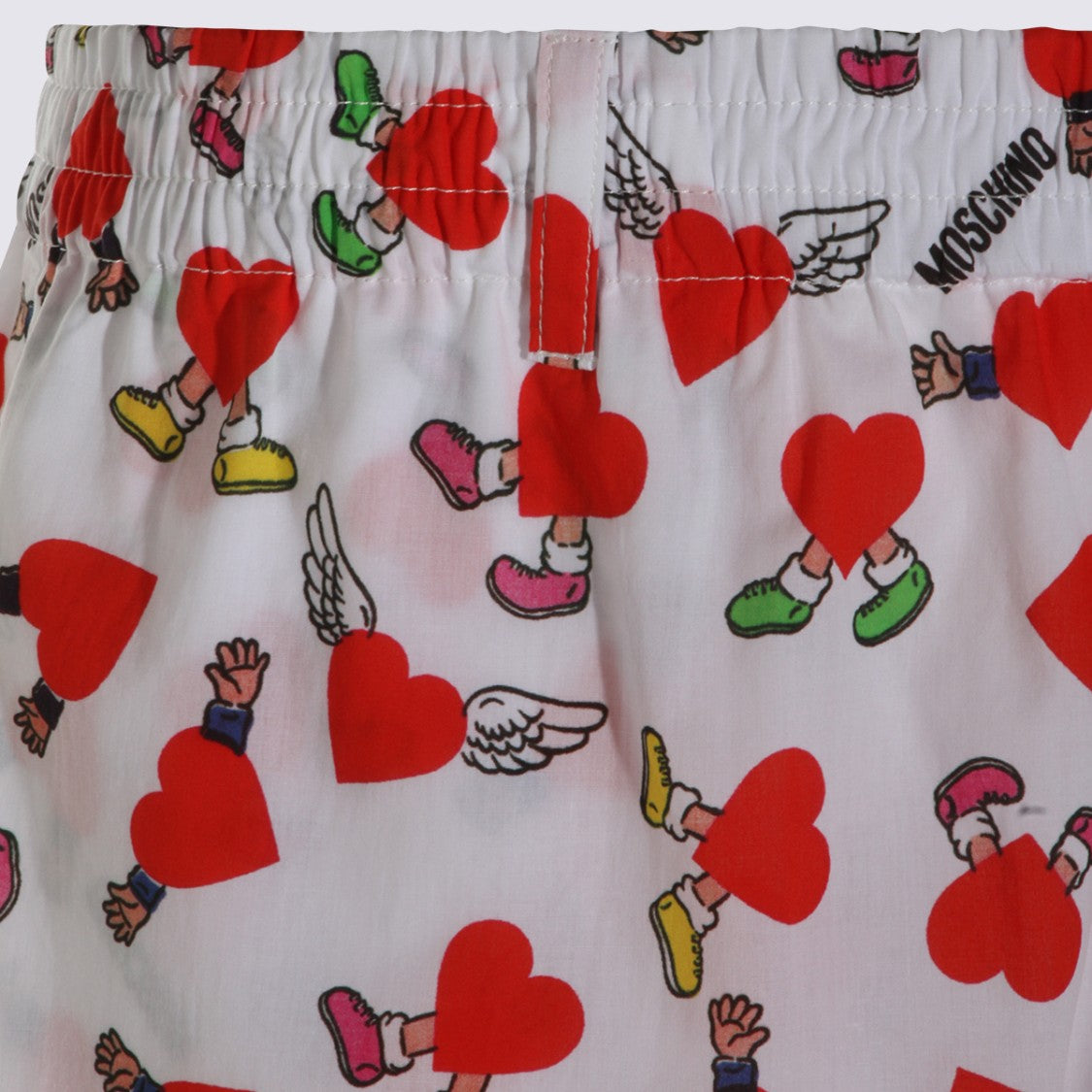 Moschino White Shorts With Playful Heart Motif