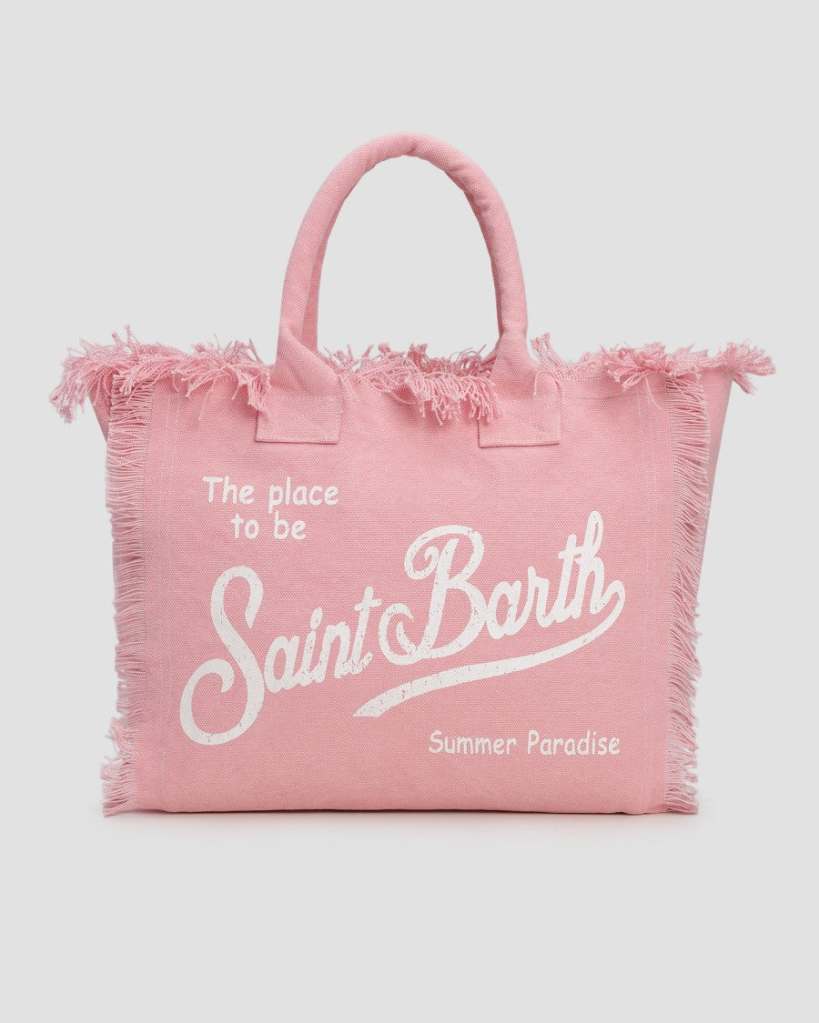 Mc2 Saint Barth Spacious Rectangular Tote Bag With Frayed Edges