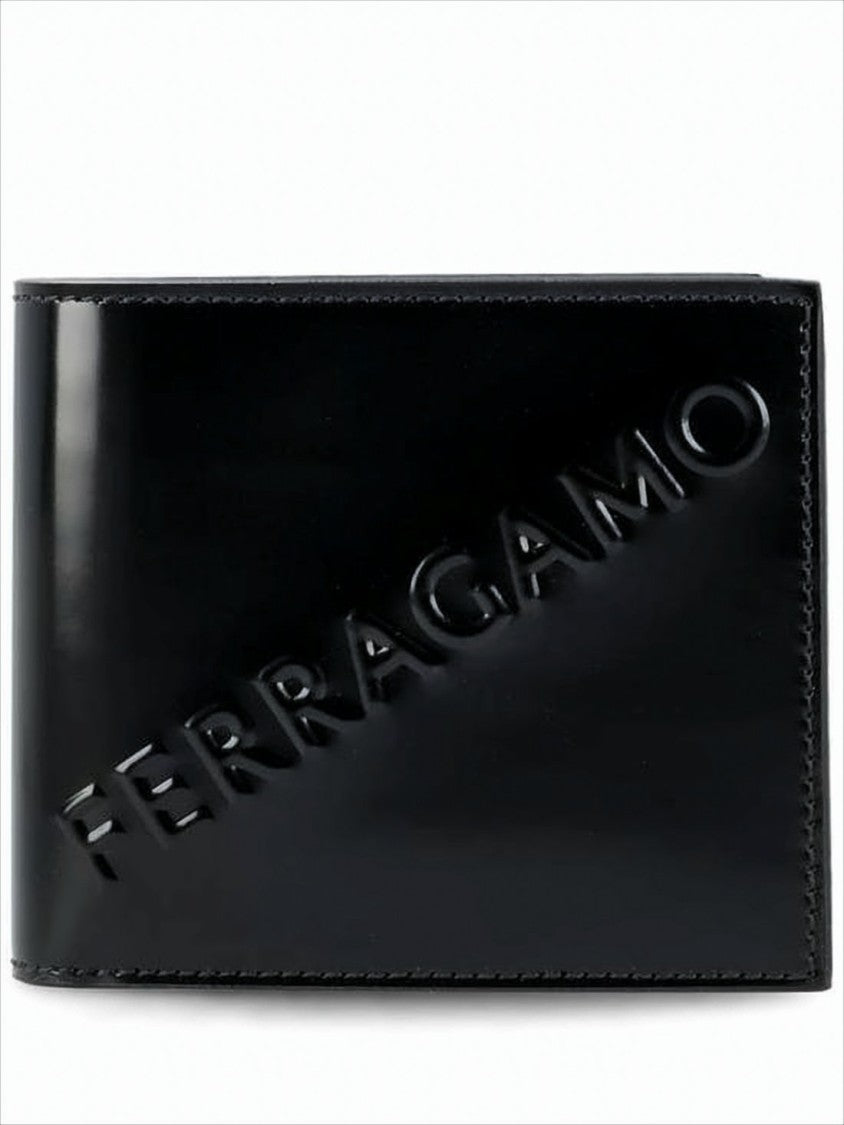 Salvatore Ferragamo Compact Black Calf Leather Wallet