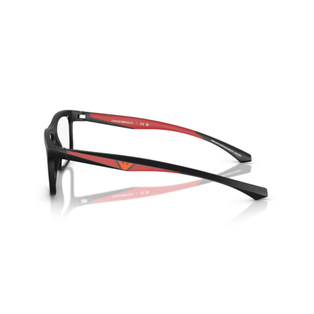 Emporio Armani 0Ea3246 Rectangular Eyeglasses With Matte Black Frame
